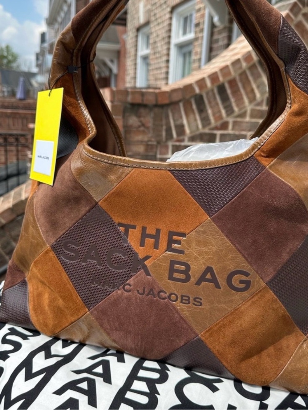 Marc Jacobs Patchwork Suede Hobo Bag - Brown Multi